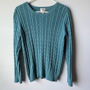 St. John's Bay Classy Preppy Teal Cable Knit Sweater
